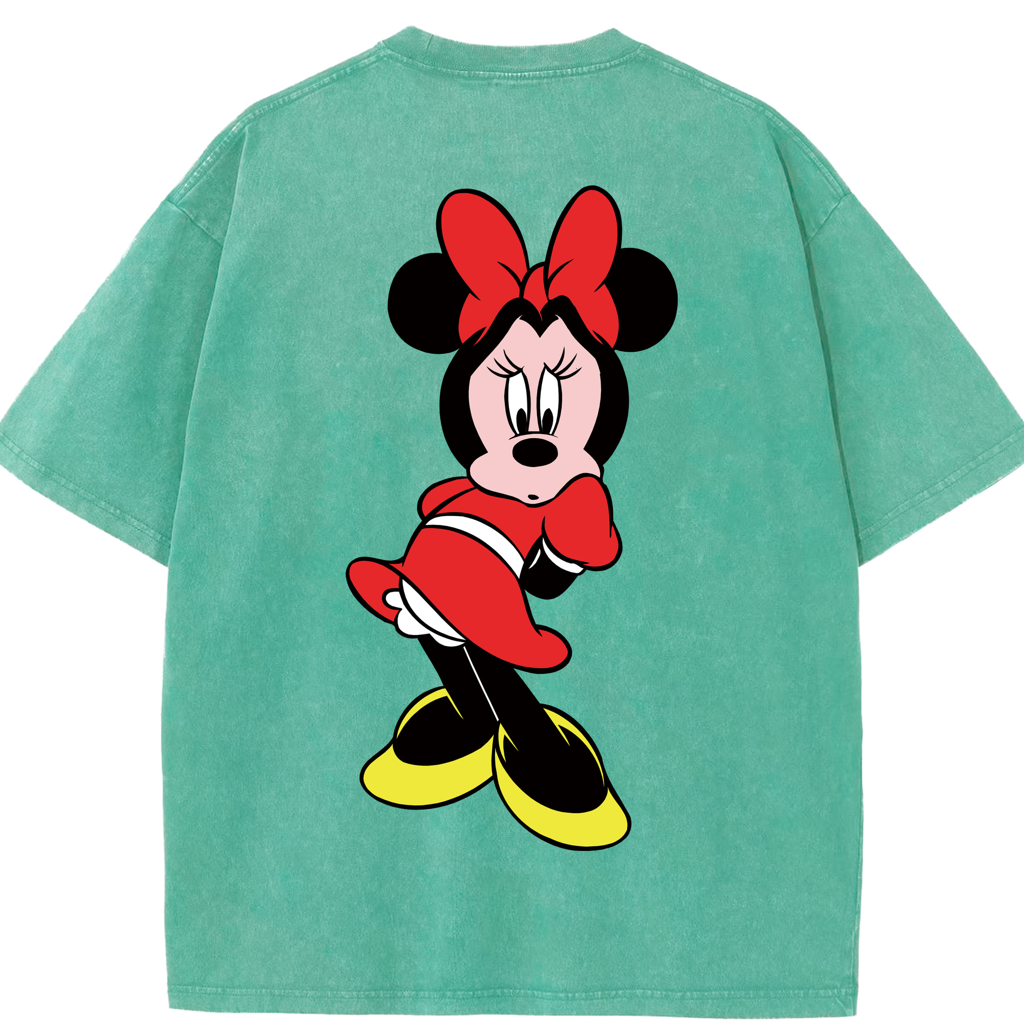 （画像用） ミッキーマウス Mickey Mouse 綿100% ヴィンテージ風 半袖Tシャツ（背面プリント）